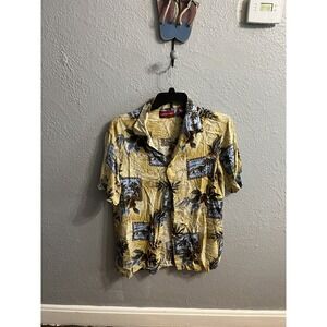 Junction West Men's Shirt‎ Hawaiian Style Button Down Shirt Size XL Tanish